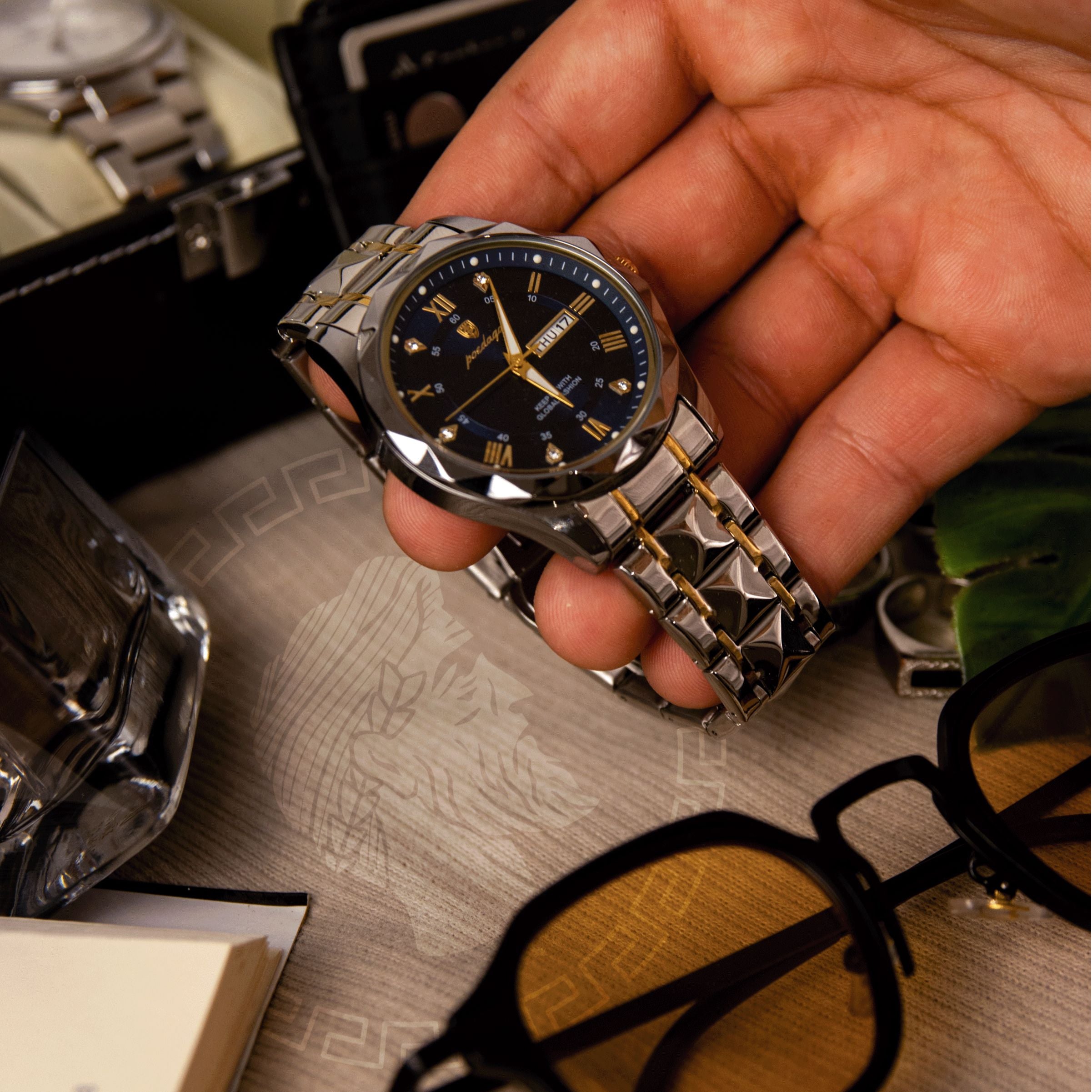 Reloj POEDAGAR Luminous Steel de 40 mm - Resistente al agua | Acero transferido